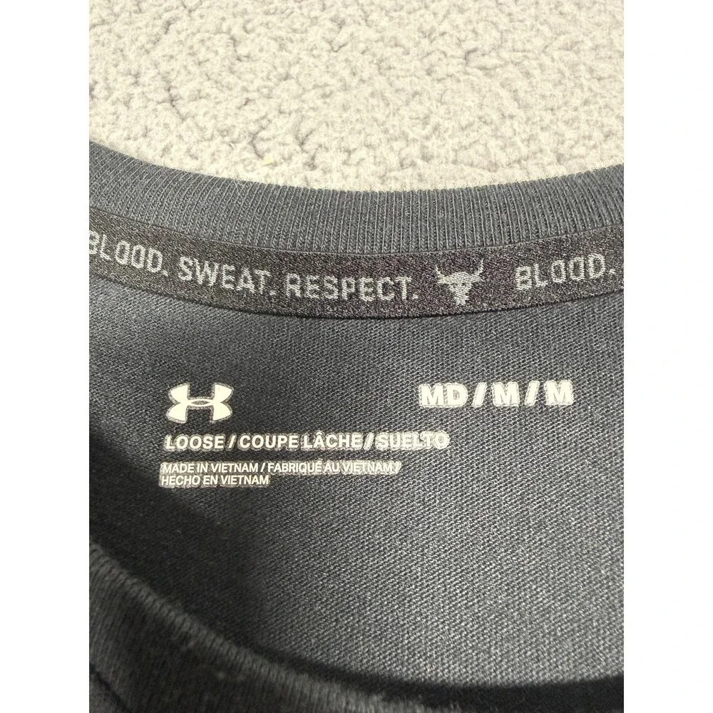 Under Armour Project Rock‎ Shirt Mens Medium Black Iron Paradise Graphic Tee Gym